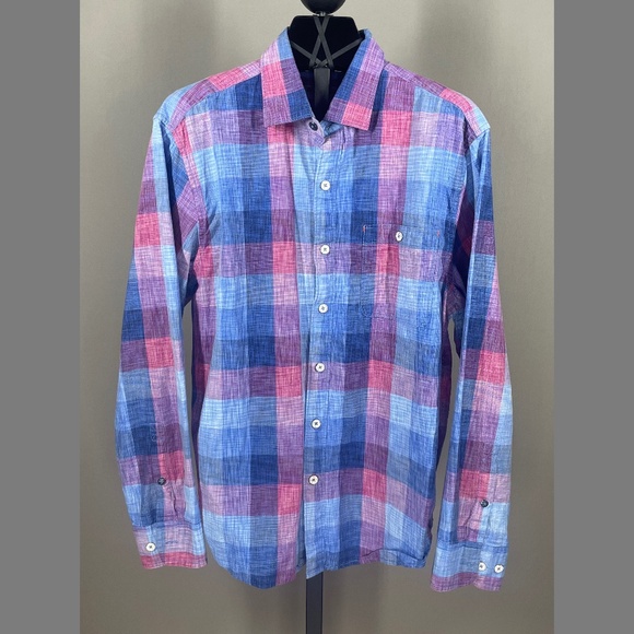 Tommy Bahama Other - Tommy Bahama Shirt Mens Small blue purple plaid Tortola button up beach preppy